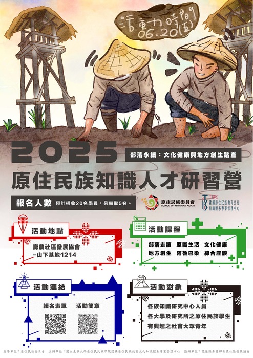 國立東華大學建構原住民族教育文化知識體系專案管理中心「原住民族知識人才研習營－部落永續：地方創生與文化健康踏查」圖片